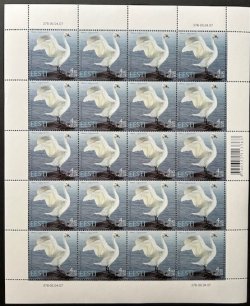Эстония 2007 Фауна Эстонии. Лебедь, лист из 20 марок