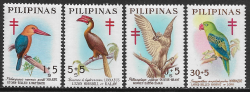 Филиппины 1967 Красный крест. Борьба с туберкулёзом, почтово-благотворительный выпуск. Птицы Филиппин. Серия из 4 марок