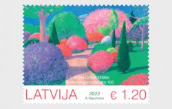 Латвия 2022 100 лет Ботаническому саду Латвийского Университета Марка