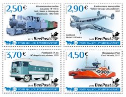 Эстония 2022 История почтового транспорта BeePost Серия из 4 марок